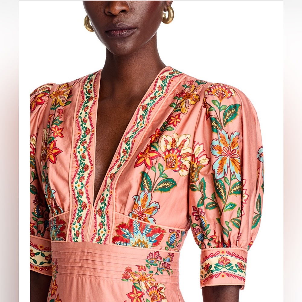 FARM Rio Pink Garden Delight Short Sleeve Maxi Dress - Picture 2 of 14
